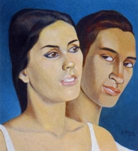 Juan Vicente Fabbiani - Couple: Oil painting