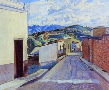 Manuel Cabré - Painting: landscape of the streets of La Pastora